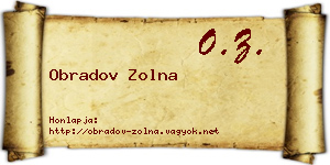 Obradov Zolna névjegykártya